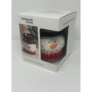 NIB Ceramic Snowman Wax Warmer Kirkland's Home Christmas Collection Top Hat